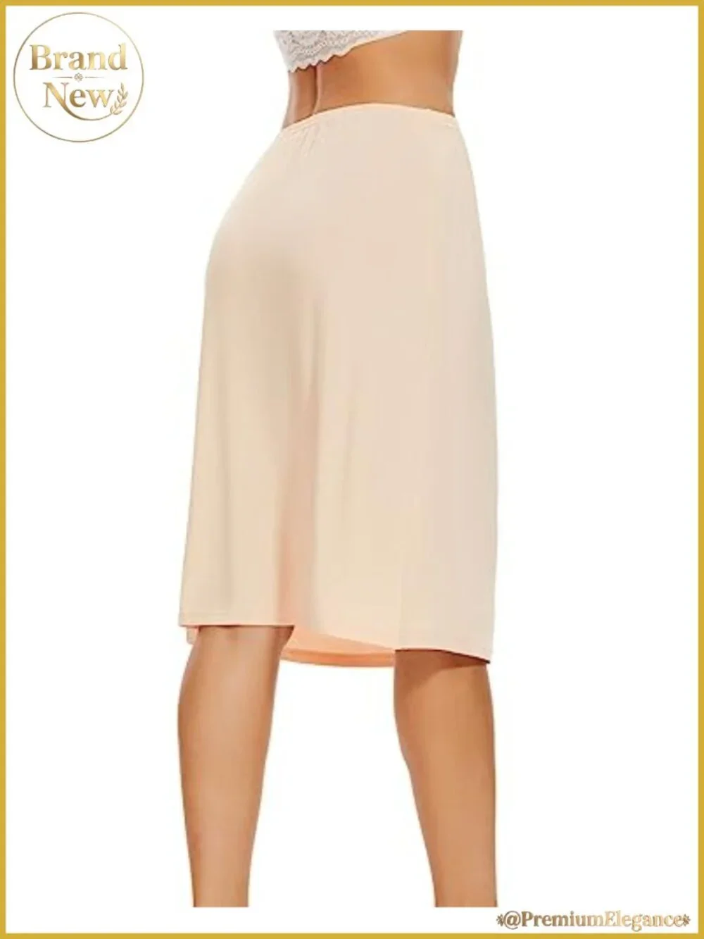 Half Slip Women Underskirt Dress Extender Lace Trim Knee Length Midi Skirt Slip